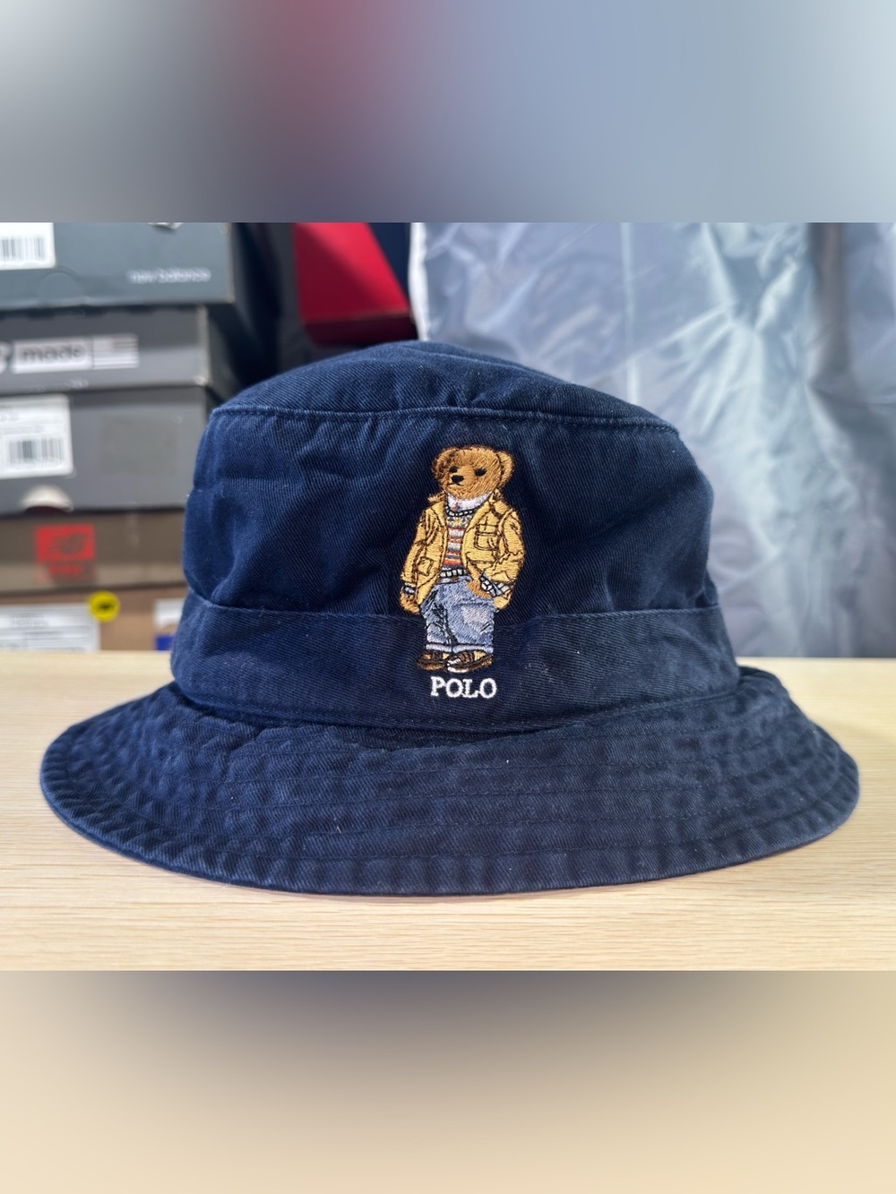 Polo Ralph Lauren Polo Bear Navy Bucket Hat Size L-XL (61 cm) 100% Cotton